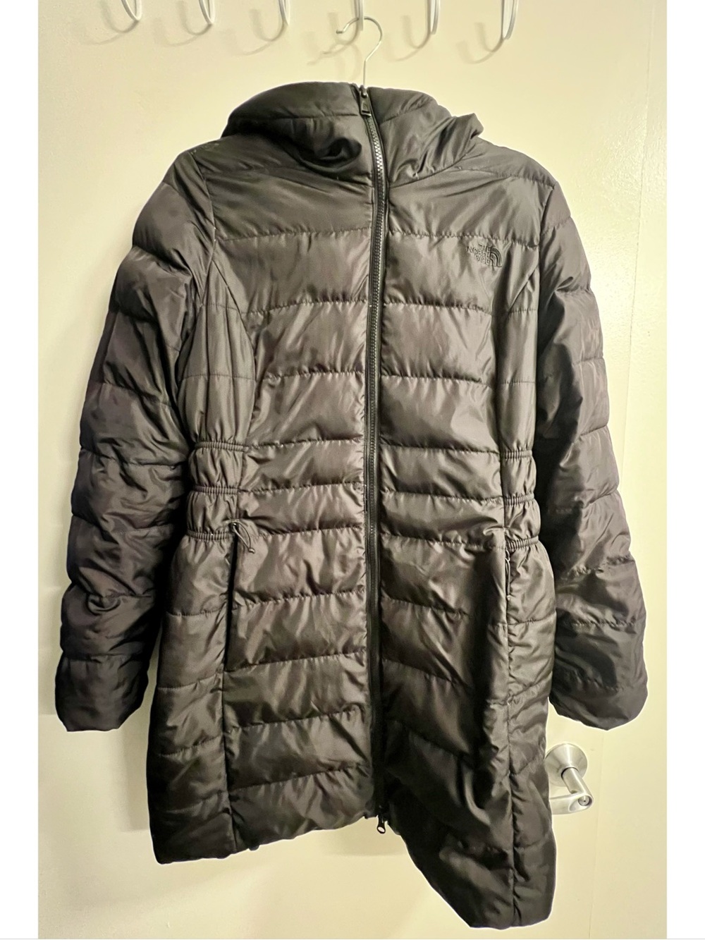 The North Face Women’s Black Hooded Long Puffer Coat